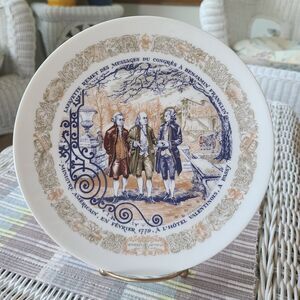 Vintage D'Arceau Limoges Lafayette Legacy Collector Plate V Message To Franklin